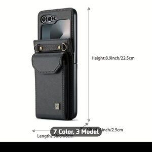 Galaxy Flip 7 Elegant Black Phone Case with Card Holder